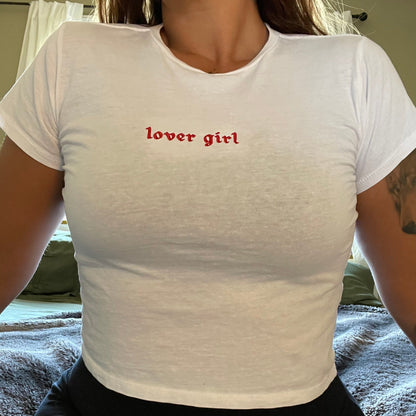 Women’s Lover Girl Baby Doll Tee - 100% cotton and high-waisted fit - Lover Collection