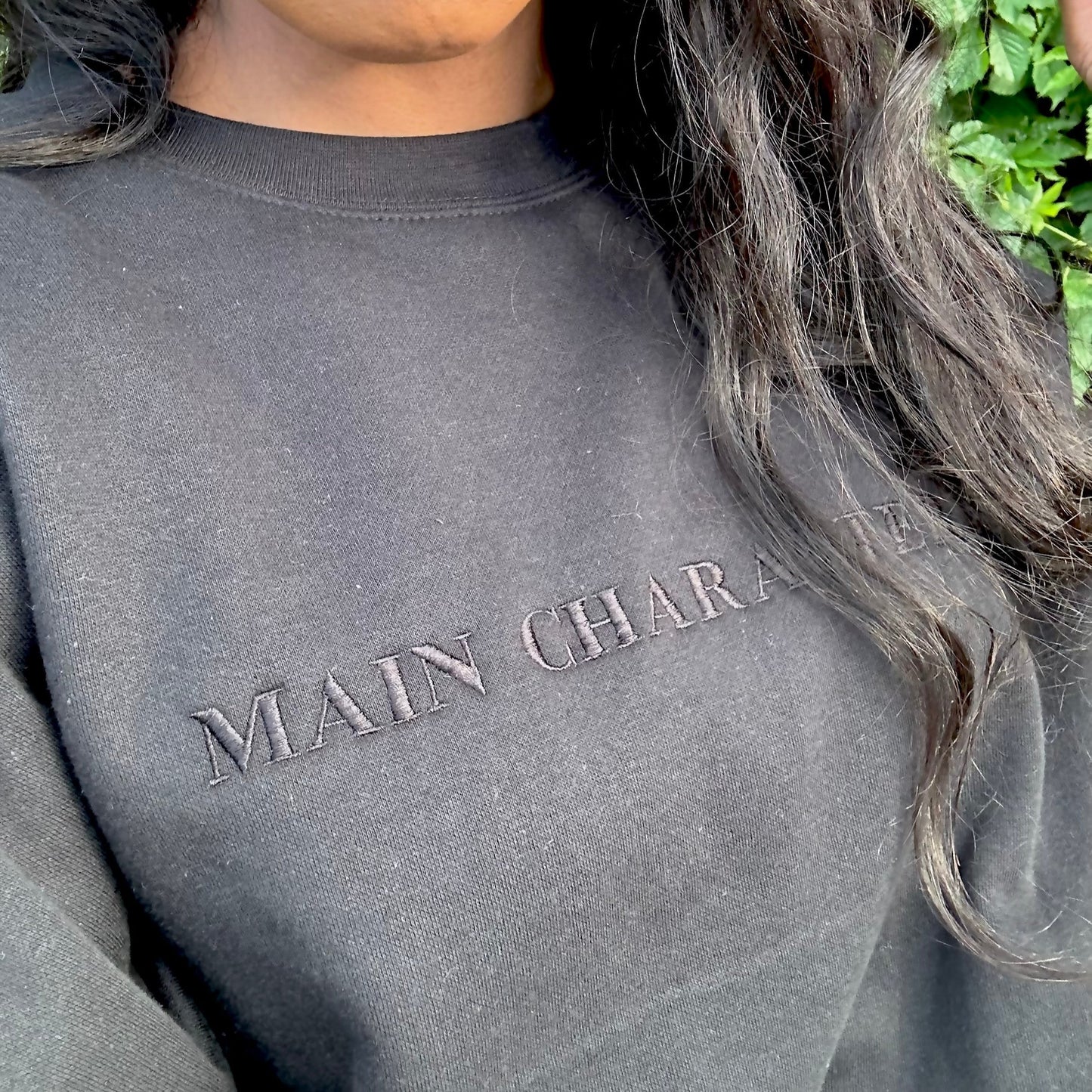 Main Character Unisex Premium Crew Neck Sweatshirt - 100% cotton, black monochromatic - Boss Collection