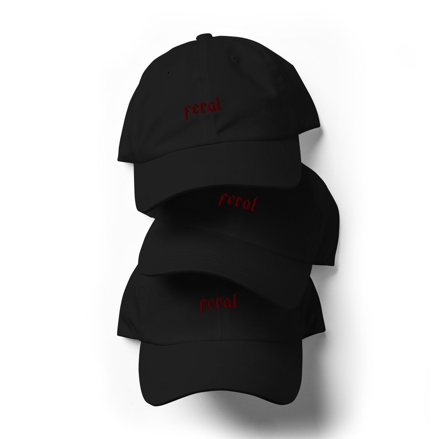 Classic Adjustable Dad hat - feral (red thread)