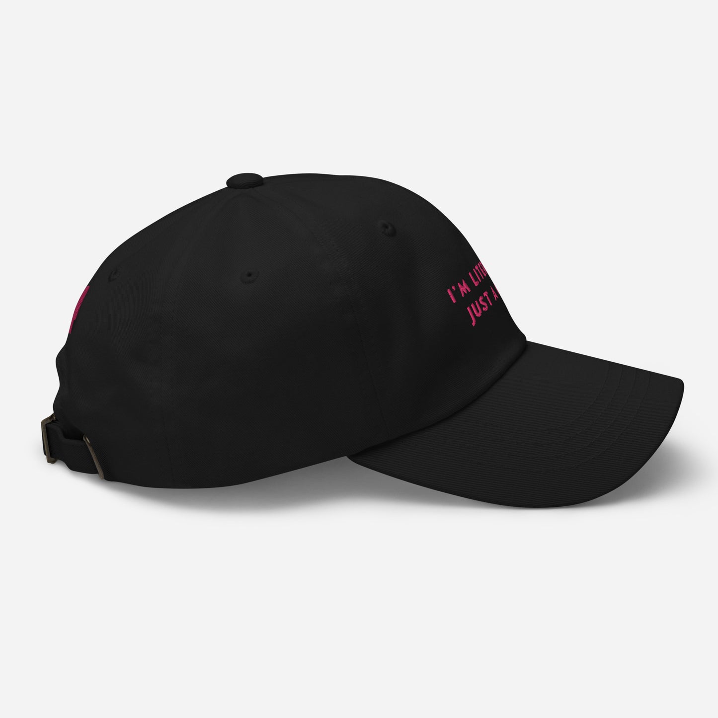 Classic Adjustable Dad hat - I'm literally just a girl (pink bow on back)