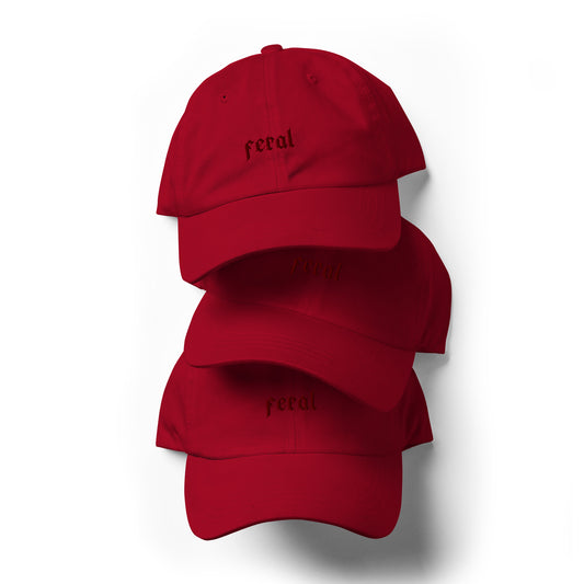 Classic Adjustable Dad hat - feral (red thread)