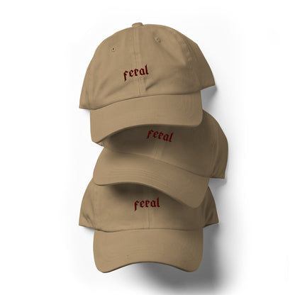 Classic Adjustable Dad hat - feral (red thread)