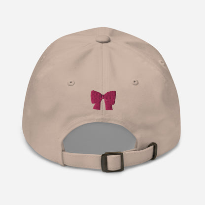 Classic Adjustable Dad hat - I'm literally just a girl (pink bow on back)