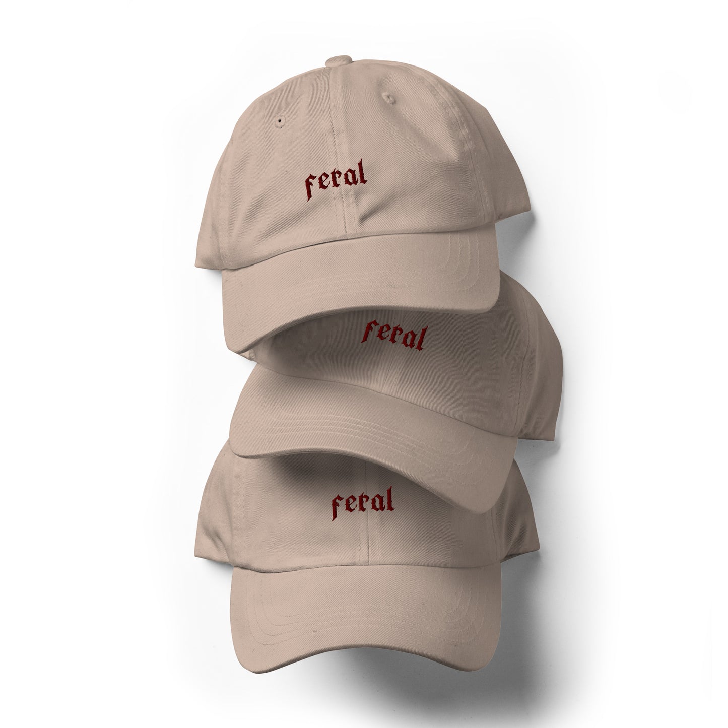 Classic Adjustable Dad hat - feral (red thread)