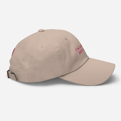 Classic Adjustable Dad hat - I'm literally just a girl (pink bow on back)