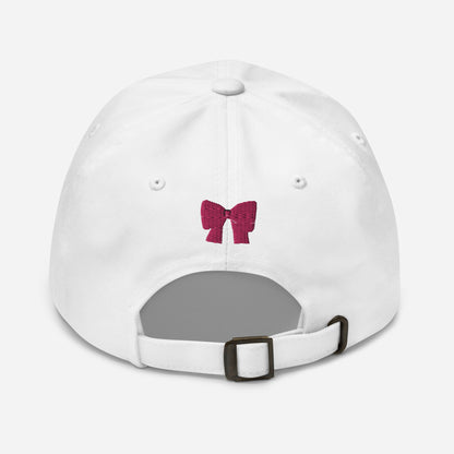 Classic Adjustable Dad hat - I'm literally just a girl (pink bow on back)