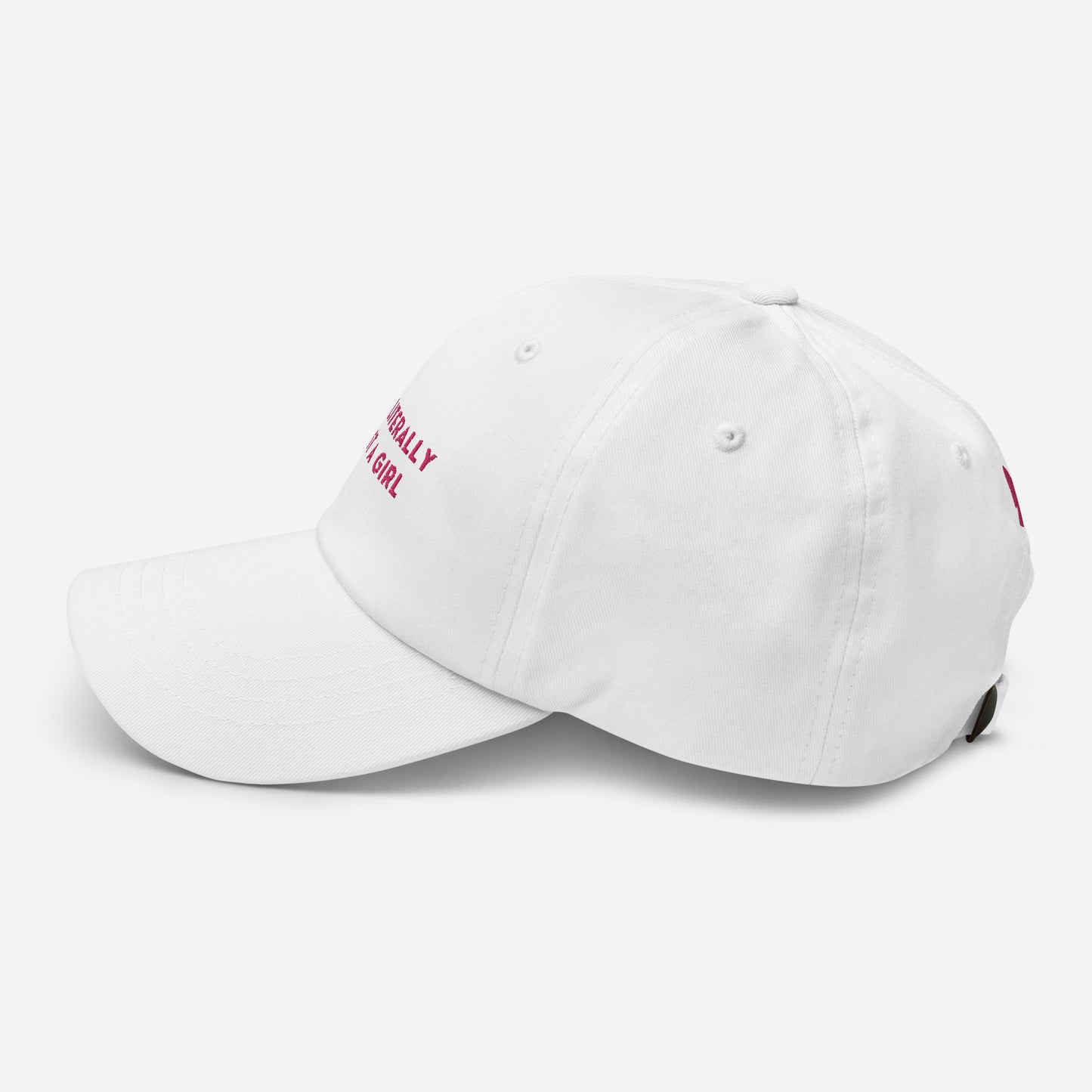 Classic Adjustable Dad hat - I'm literally just a girl (pink bow on back)