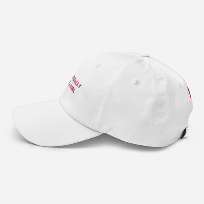 Classic Adjustable Dad hat - I'm literally just a girl (pink bow on back)