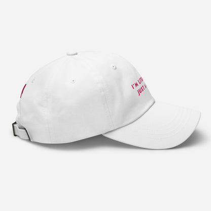 Classic Adjustable Dad hat - I'm literally just a girl (pink bow on back)