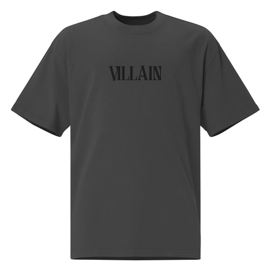 Villain Oversized faded t-shirt - 100% cotton, monochromatic black - Outlaw Collection