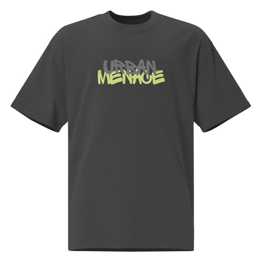 Urban Menace Oversized faded t-shirt - 100% cotton, monochromatic black - Outlaw Collection